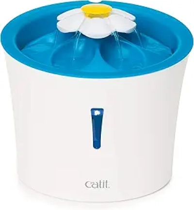 Catit LED Flower Fountain - Cat Water Fountain with Triple Action Filter, 3L