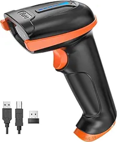 Wireless & Wired 1D 2D QR Barcode Scanner with Battery Indicator | D5100