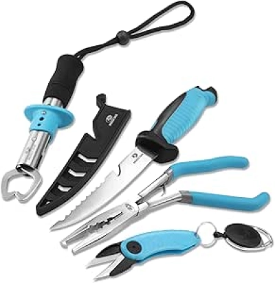 Mossy Oak Fishing Tools Kit - Complete Pliers, Gripper & Fillet Knife Set
