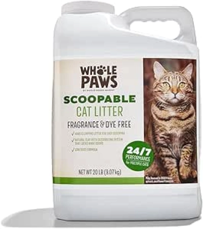 Whole Paws Scoopable Cat Litter 320oz - Hard Clumping, Low Dust Formula