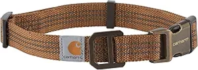 Carhartt Large Dog Collar - Reflective Nylon Webbing, Adjustable (18-26") | Heavy Duty