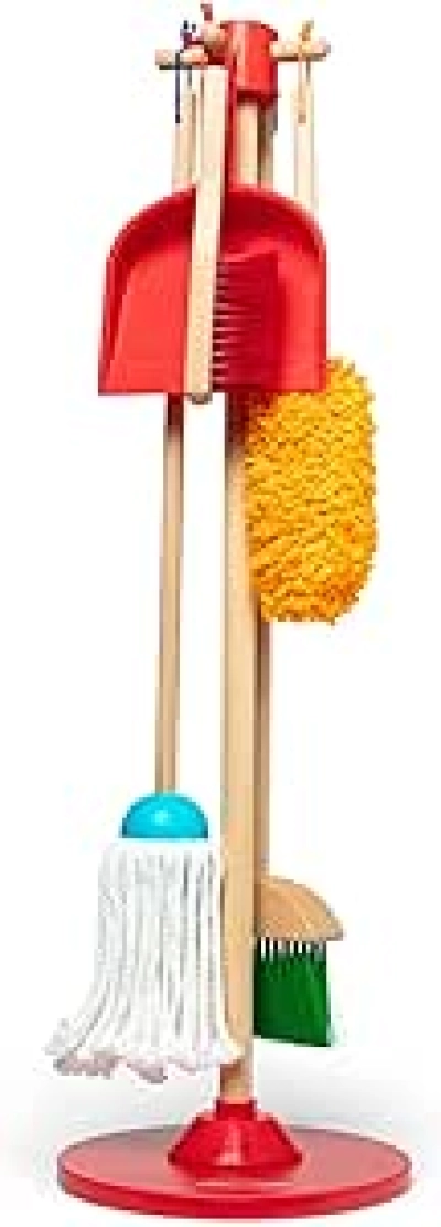 Melissa & Doug Dust Sweep Mop 6-Piece Kids Cleaning Set | Pretend Play Toys Ages 3+