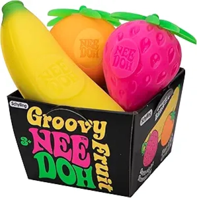 Schylling NeeDoh Groovy Fruit Sensory Fidget Toy - Stress Relief for Kids & Adults