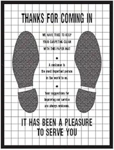 AutoMat Plastic Coated Disposable Paper Floor Mats (Case of 500) - 17x20 Auto Detailing