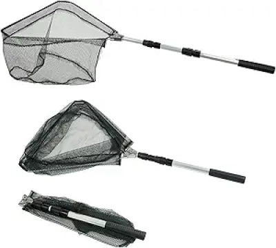 Telescoping Fishing Landing Net 40-63 Inches - Lightweight Mesh Net for Freshwater & Saltwater