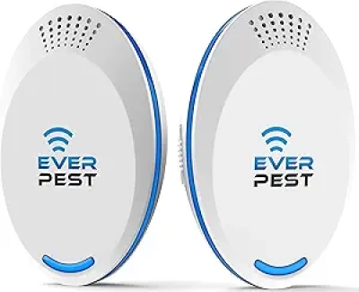 Ultrasonic Pest Repellent 2-Pack 2025 - Indoor/Outdoor Pest Control for Roaches, Rats, Fleas & Mosquitos