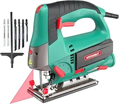 HYCHIKA 800W Jig Saw 6.7A - 800-3000SPM Variable Speed with Laser Guide & 6 Blades