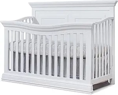 Sorelle Paxton 4-In-1 Convertible Crib - White Wood Baby Bed