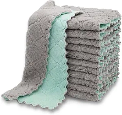 Kimteny 12 Pack Kitchen Dish Towels - Ultra Absorbent Coral Velvet Dishcloths
