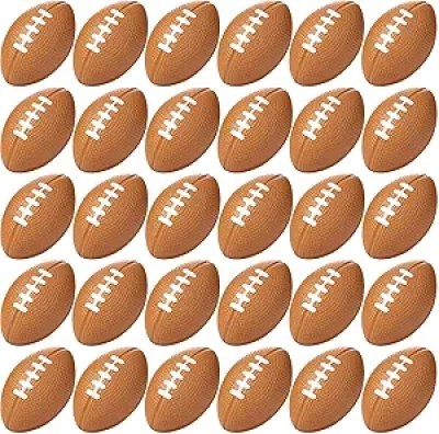 30 Pack Mini Foam Footballs 2.17" - Bulk Stress Balls for Kids & Adults
