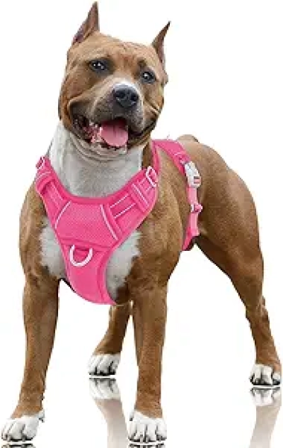 BARKBAY No Pull Dog Harness Large - Reflective, Front Clip Control & ID Pocket