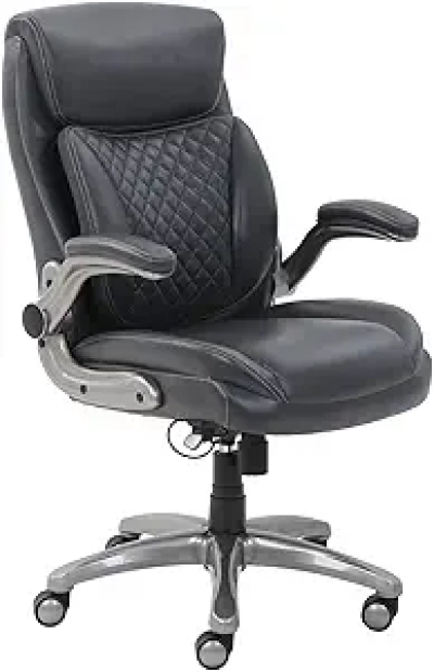 Amazon Basics Ergonomic Executive Office Chair with Lumbar Support & Flip-up Armrests