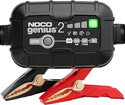 NOCO GENIUS2 Smart Battery Charger - 2A 6V/12V Auto Maintainer for All Batteries