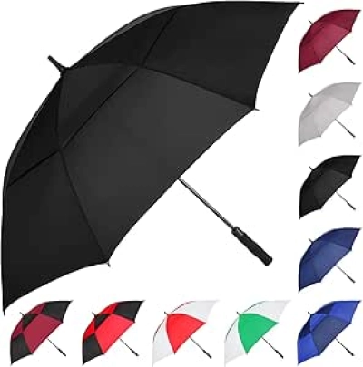 Extra Large Golf Umbrella 54-72 Inch | Windproof Double Canopy Automatic Open