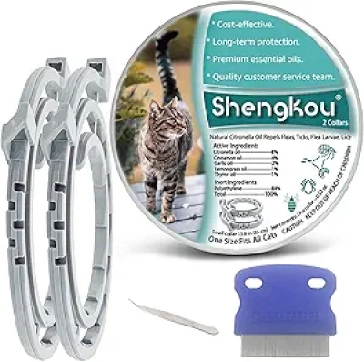 12-Month Flea & Tick Collar for Cats - Natural Plant-Based Protection