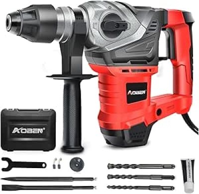 AOBEN 13 Amp Rotary Hammer Drill - 1-1/4" SDS-Plus with Safety Clutch & Vibration Control