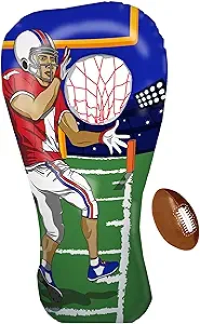 60-Inch Inflatable Football Target Toss Game for Kids Ages 8-12