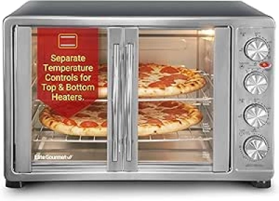 Elite Gourmet 47.5Qt French Door Convection Oven - 18-Slice Toaster & Rotisserie