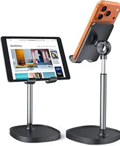 LISEN Adjustable Cell Phone Stand for Desk - iPhone iPad Holder with Anti-Slip Design