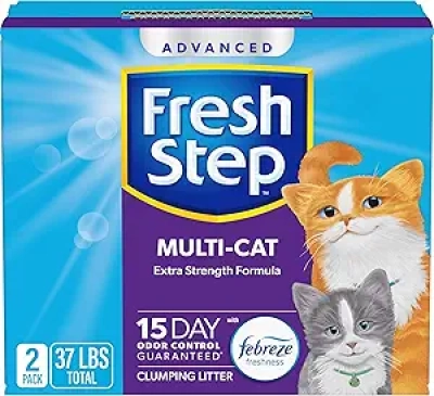 Fresh Step Advanced Multi-Cat Clumping Litter with Febreze - 37 lbs (2-Pack)