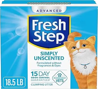 Fresh Step Advanced Simply Unscented Clumping Cat Litter, 18.5 lb - 15-Day Odor Control