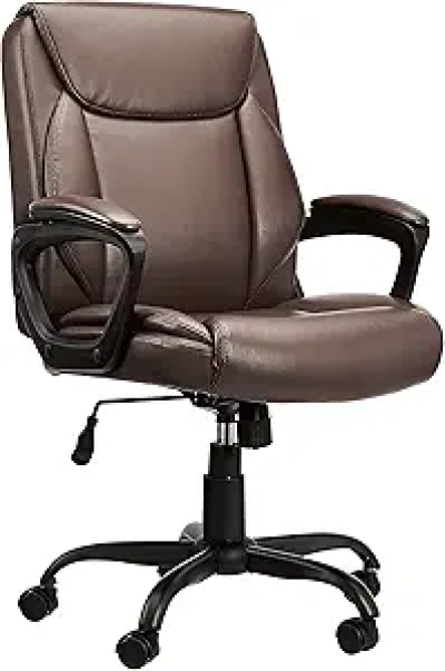 Amazon Basics Padded Mid-Back Office Chair - Adjustable Height & Tilt Control