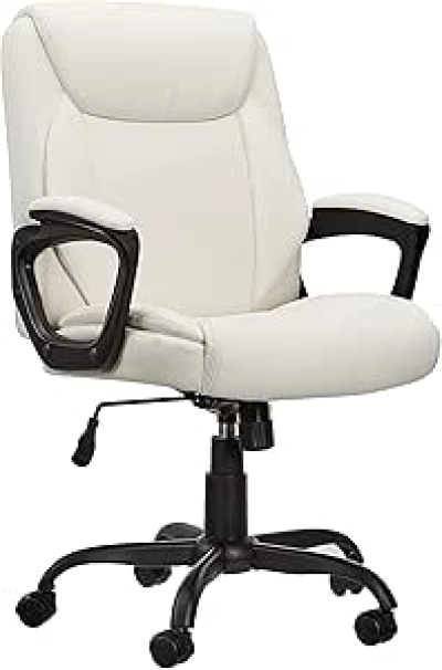 Amazon Basics Puresoft PU Padded Mid-Back Office Chair with Adjustable Height