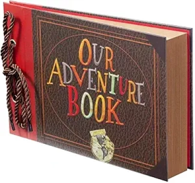 Embossed Adventure Scrapbook Photo Album - DIY Memory Book for Weddings & Travel
