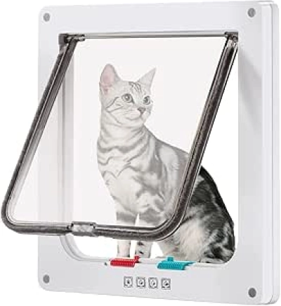 Large Cat Door 4 Way Locking - Windows & Sliding Glass Door Pet Flap