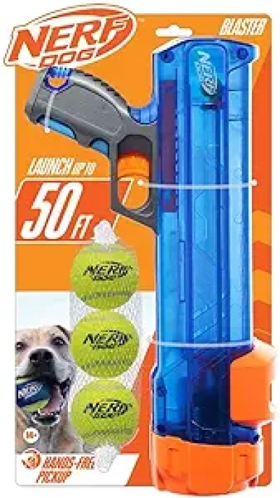 Nerf Dog Tennis Ball Blaster - Launches Up to 50 ft | Dog Fetch Toy for All Breeds