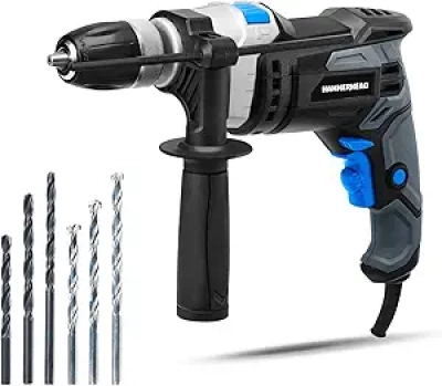Hammerhead 7.5-Amp 1/2" Variable Speed Hammer Drill with 6pc Bit Set
