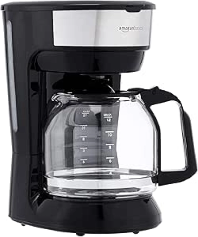 Amazon Basics 12-Cup Drip Coffee Maker - Stainless Steel with Reusable Filter