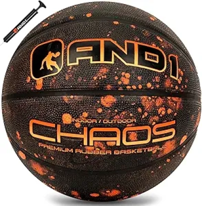 AND1 Chaos Size 7 Basketball - Official Regulation Rubber Ball for Indoor & Outdoor Play