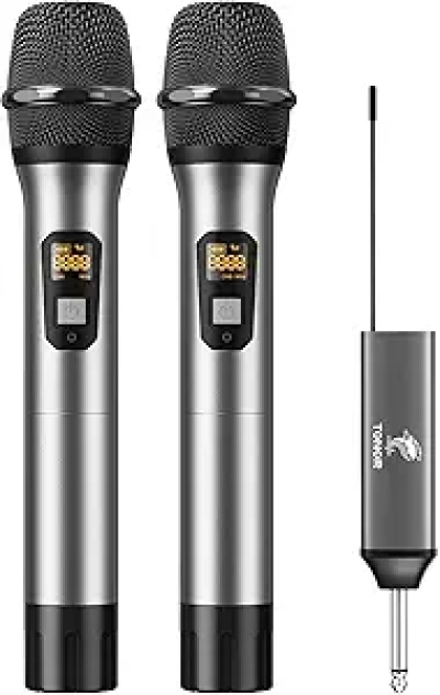 TONOR Wireless Microphones UHF Dual System 200ft Range - Karaoke, DJ, Wedding, Church