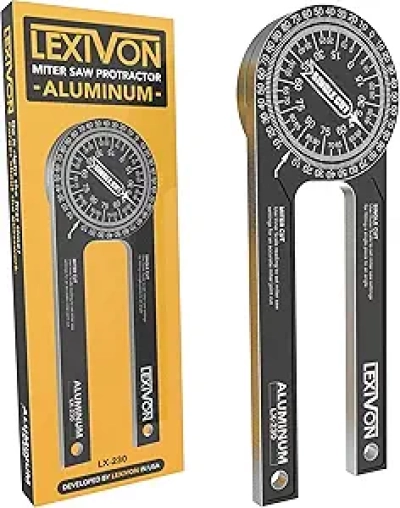 LEXIVON 7-Inch Aluminum Miter Saw Protractor | Precision Laser Engraved Angle Finder (LX-230)