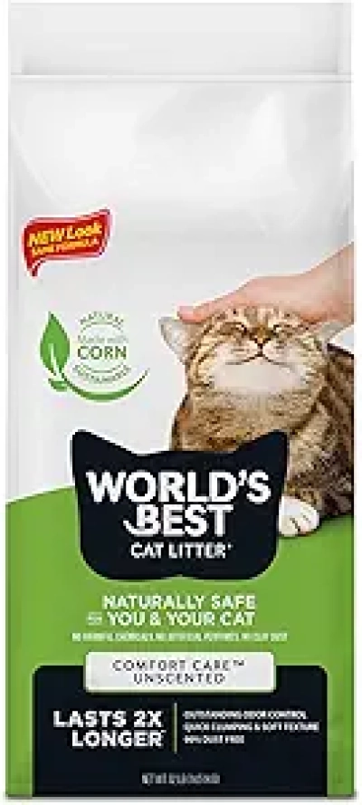 World's Best Cat Litter Comfort Care 32 lbs - Dust Free, Flushable & Made in USA
