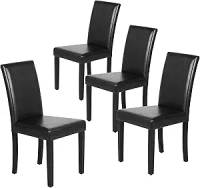 Yaheetech Dining Chairs Set of 4 - PU Leather Parsons Chairs with Wood Legs
