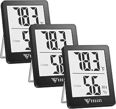 DOQAUS Digital Hygrometer 3 Pack - Indoor Thermometer with Fast Refresh & Humidity Meter