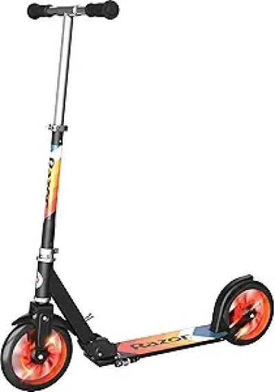 Razor A5 Lux Kick Scooter - LED Light-Up Wheels, Adjustable for Kids & Teens Up to 220 lbs