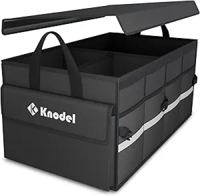 K KNODEL Car Trunk Organizer with Lid - Collapsible Storage for SUV, Truck & Sedan