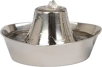 PetSafe Seaside Stainless Steel Pet Water Fountain | Quiet Automatic Hydration System