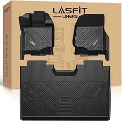 LASFIT Floor Mats for Ford F-150 2015-2026 SuperCrew | Custom Fit TPE Liners