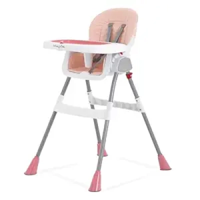 Dream On Me Portable 2-in-1 High Chair & Booster Seat in Pink