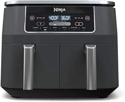 Ninja DZ201 Foodi 8-Quart DualZone Air Fryer - 6-in-1 Dual Basket Cooker
