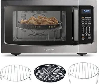 Toshiba 4-in-1 Air Fryer Combo Microwave Oven 1.5 Cu Ft - 1000W Smart Sensor