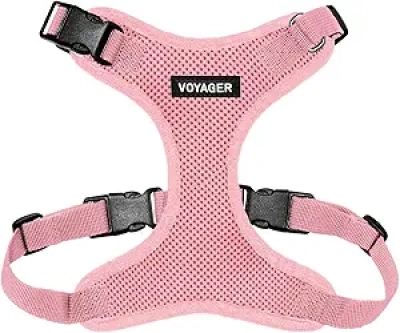 Voyager Step-in Pet Harness All Weather Mesh - Adjustable for Cats & Dogs, Pink M