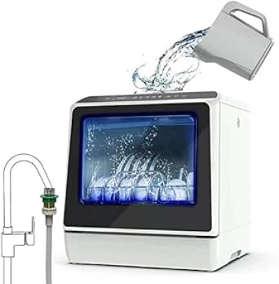 Portable Countertop Dishwasher - 5 Programs, Built-in Lights & Fruit Basket