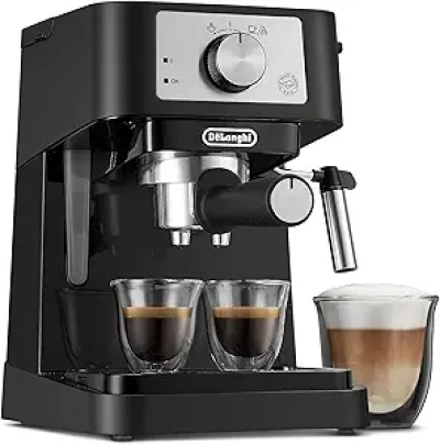 De'Longhi Stilosa 15 Bar Manual Espresso Machine - Compact Espresso Maker with Steam Frother