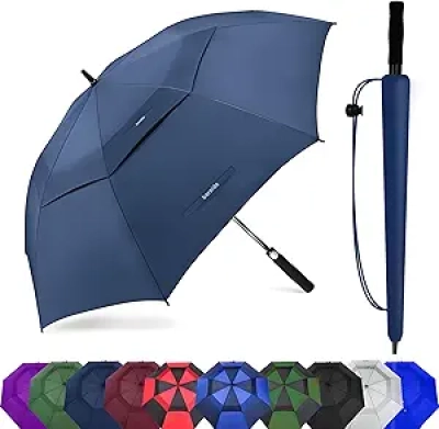Extra Large Golf Umbrella 62-72 Inch | Windproof Double Canopy Automatic Open