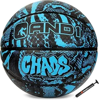 AND1 Chaos Official Size 7 Basketball | Indoor/Outdoor Rubber Ball